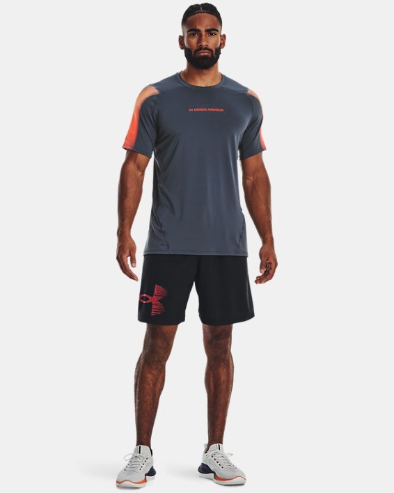 Men's HeatGear® Fitted Short Sleeve in Gray image number 2